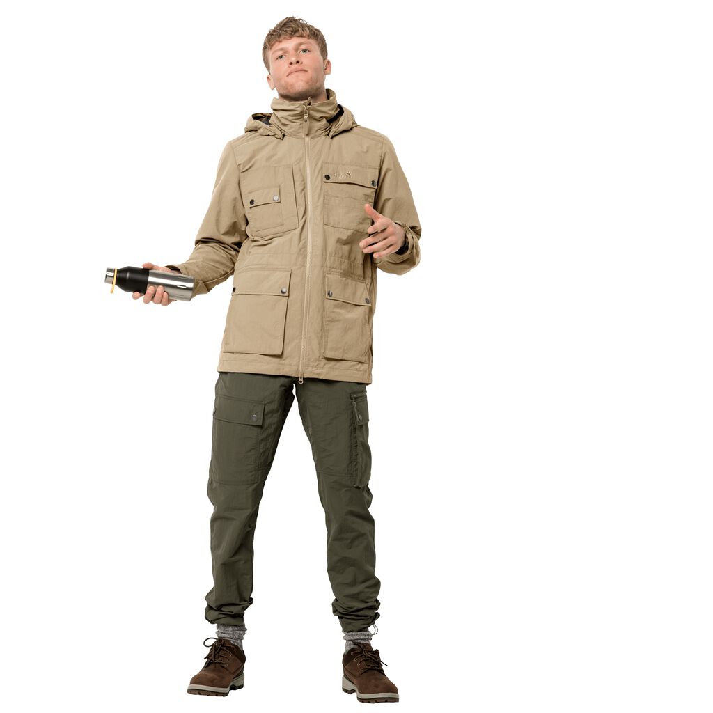 Jack Wolfskin LAKESIDE SAFARI Férfi Őszi Kabát Barna - WDEJVR-905